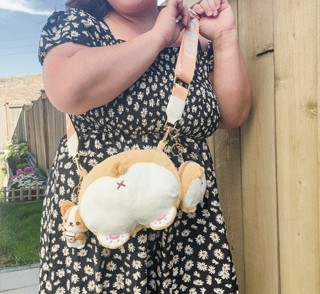 Corgi Plush Trio - Boba Corgi Plushie Keychain, Booty Coin Purse, Booty Bag &amp; CORGI Butt Bag Strap