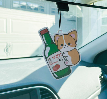 Strawberry Soju Corgi Air Freshener