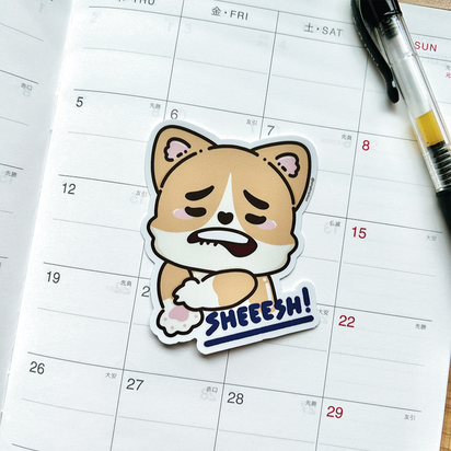 SHEESH! Corgi Meme Sticker